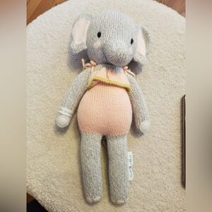 Cuddle+Kind Gray and Pink Elephant Plush Toy